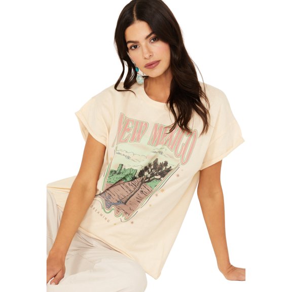 Cleo + Wolf Women's New Mexico Short Sleeve Graphic Tee Sand US
