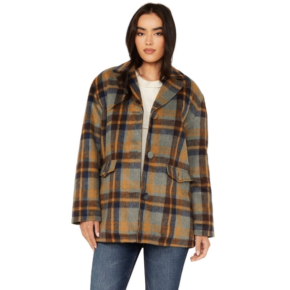 Cleo + Wolf Women's Oversized Plaid Print Peacoat - CLFA23O33 US