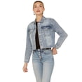 thumbnail image 1 of Cleo + Wolf Women's Wilshire Cropped Oversized Denim Jacket Light Wash X-Large, 1 of 5