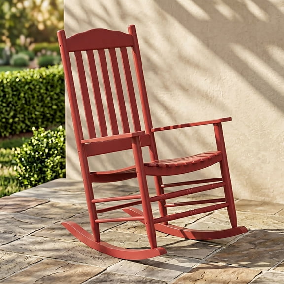 Cleo Wood Rocking Chair in Red
