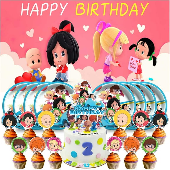 Cleo and Cuquin Plates Birthday Supplies Decorations Decor Backdrop Banner Cake Topper Fans