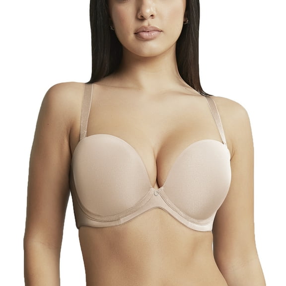Cleo by Panache Faith Plunge Strapless Underwire Bra (10660),38F,Latte
