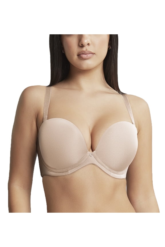 by Panache Faith Plunge Strapless Underwire Bra (10660),38G,Latte