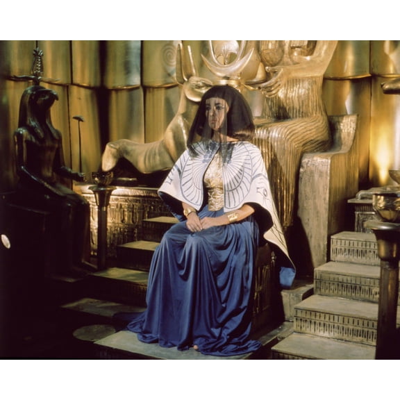 Cleopatra Elizabeth Taylor Wearing Veil Egyptian Props 24X36 Classic Hollywood Poster