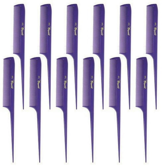 Cleopatra Fresh Purple Rat Tail Combs #441- 1 Dozen