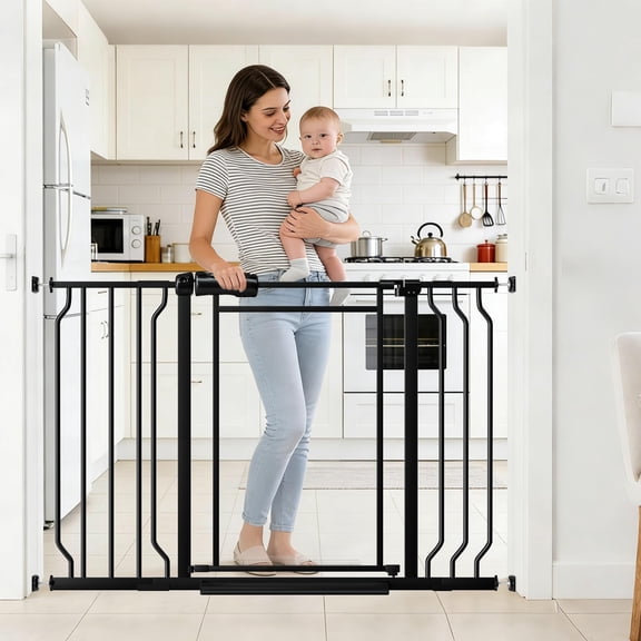 Clera Gate 29.14-48.03" Extra Wide Mounted Easy Walk Through Auto Close Safety Dog Pet Puppy For Doorways Kitchen