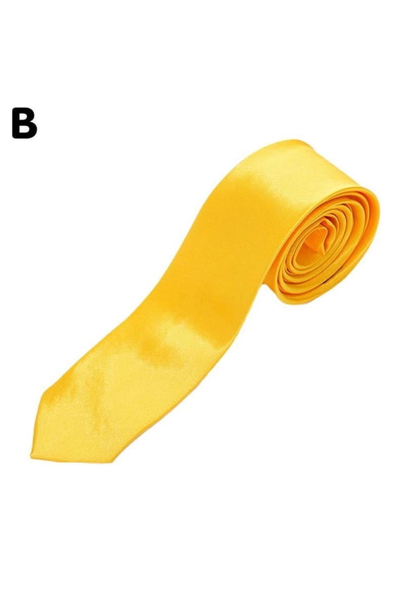 004 Golden Yellow Tie Men'S Casual Spot 5cm Korean Solid Color Narrow Tie Casual Small Tie Black 5cm Groom Manufacturer