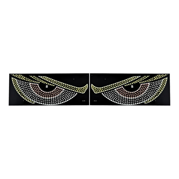 BQLQBQLQ 2pcs Blue Cross-Border Usb Car Dynamic Devil Eye Light Car Sticker Led Display Truck Car Front And Rear Windshield L