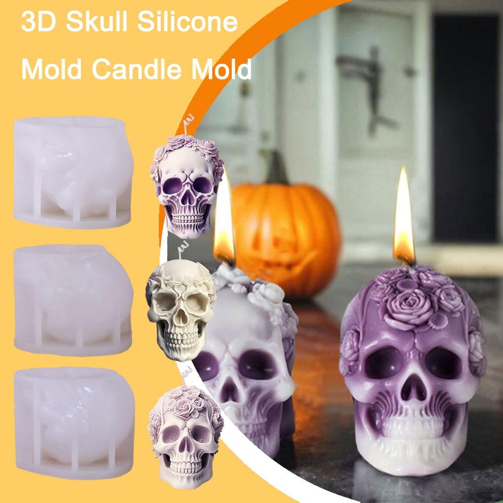 Clerance! 3D Skull Silicone Mold Candle Mold Candle Making DIY Molds