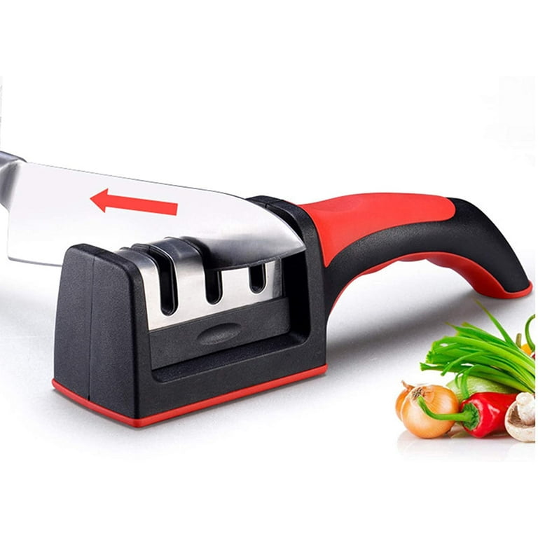 Clerance! 4-in-1, 3-Stage Best Knife Sharpener for Hunting, Heavy Duty  Diamond Blade Really Works for Ceramic, Steel Knives and Scissors