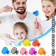 Clerance! 6 Pack Travel Toothbrush Head Covers Portable Protector Caps for Electric and Manual Toothbrushes Plastic Clip Cases for Home Bathroom School Camping and Business Trips