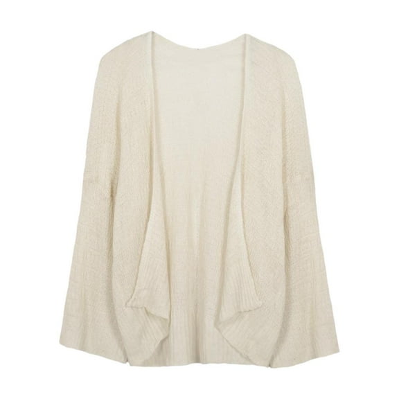 Clerance! Apricot Color One Size Spot Hong Kong Style Retro Lazy Loose Thin Long-Sleeved Air-Conditioning Cardigan Summer Women'S Outerwear