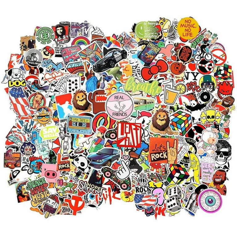 Clerance! Cool Random Stickers Pack 100pcs Laptop Stickers Bomb Waterproof  Vinyl Sticker Bulk Variety for Luggage Computer Skateboard Bicycle Skate