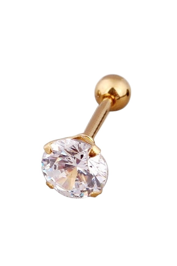 Gold 0.8*6mm Thread Korean Version Women'S Fashion Titanium Steel Simple Fashion Personality Small Earrings Earrings Ear Bone Nails