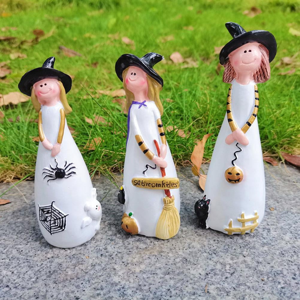 Clerance! Halloween Witch Figurines Cute Witch Resin Statue Decor ...
