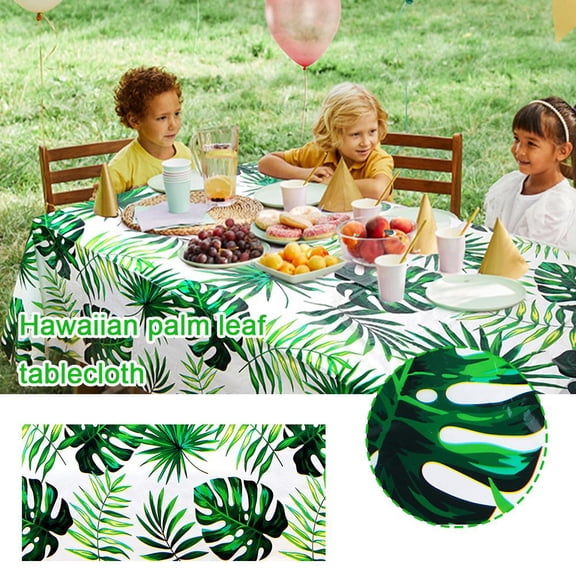 HPDL Hawaiian Palm Leaf Tablecloth for Hawaiian Party Decoration Party Tab