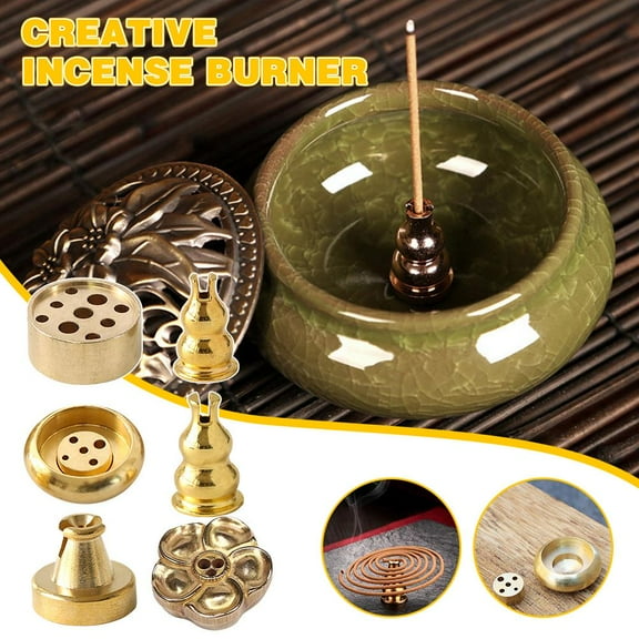 Clerance! Incense Burner Brass Vintage Cone Holder Ash Catcher Lot For Yoga I0