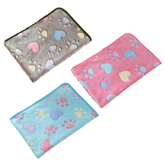 Clerance! Large Pet Blanket Warm Rest Bed Mat Paw Print Dog Cat Cushion Soft Puppy