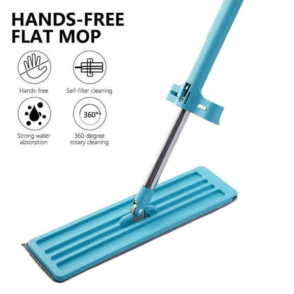 HPDL Microfiber Flat Mop Hands Free Squeeze Cleaning Floor Washable Mop w1a