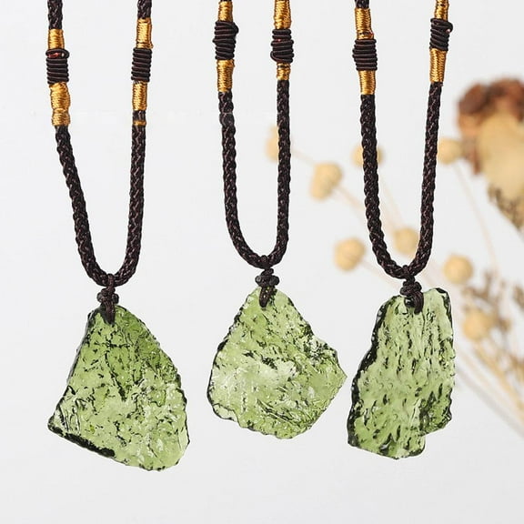 Clerance! Natural Moldavite Impact Glass Czech Meteorite Energy Chakra Pendants