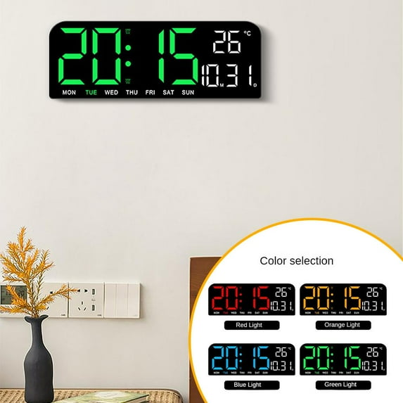Clerance! New Large Digital Screen Alarm Clock Minimalist LED Desktop Clock Creative Cl