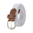thumbnail image 1 of SSKFHGI (Oval Buckle 2.5cm) White Woven Elastic Belt, Seamless, Punch-Free, Versatile Elastic Canvas Jeans Belt For Men And Women, Lazy Belt, 1 of 5