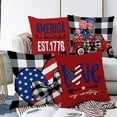 thumbnail image 1 of Clerance PEONAVET 4th of July Throw Pillow Covers 18x18 Set of 4, Red White Blue Pillow Case Cushion Covers for Couch Sofa, Independence Day Decorative Pillow Cover for Home Decor, 1 of 5