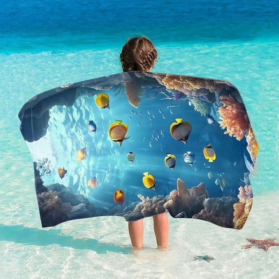 Clerance PEONAVET Turtles Beach Towel for Boys, Cute Kids Beach Towels, Microfiber Soft Pool Towel, Lightweight Sand Free Quickly Dry Bath Towel for Beach Pool, 59×29 In