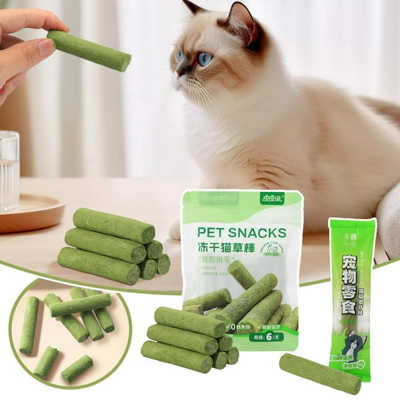 Clerance! PawCasa Cat Grass Tth Grinding Sti Pet Snas Hairball Toy Pet Cleaning Removal