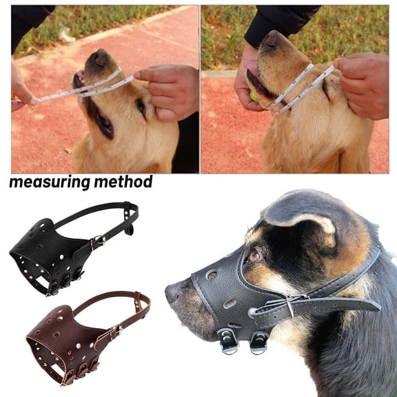 Clerance! PawCasa Leather zzle for LargeMedium Dogs Control Barking Biting and Chewing