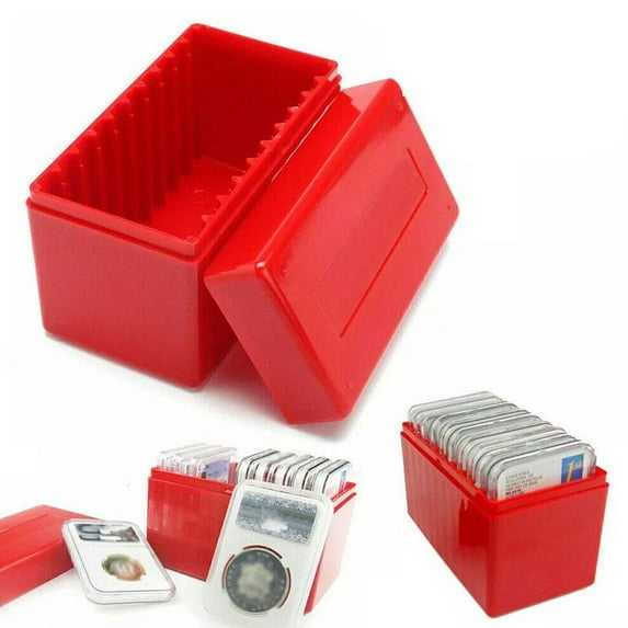 Clerance! PawCasa NEW Square Plastic 10 Coin Capacity Slab Storage Box Case G5T4 For PCCB NGC 2Color PCGS 10 Fit Highend Coin