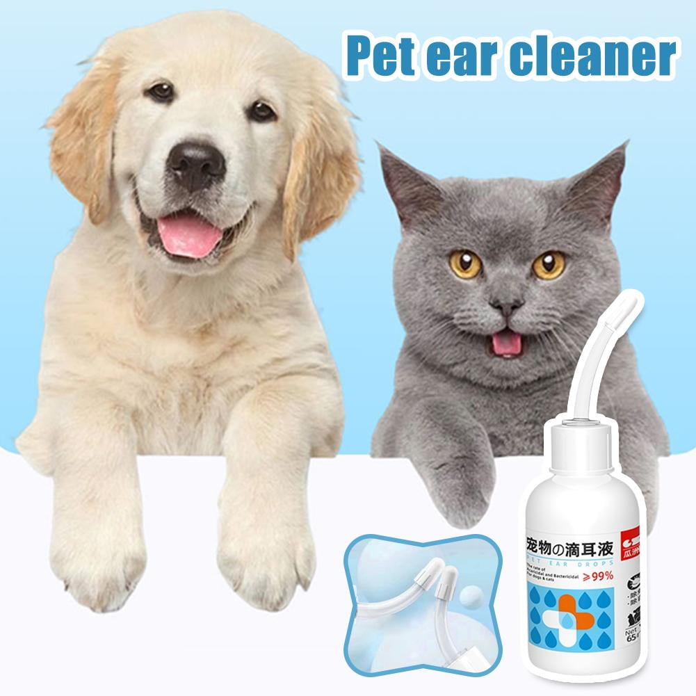 Clerance! Pet Dog Cat Ear Cleaner Itchy Natural Drops Yeast Mites 65 ml