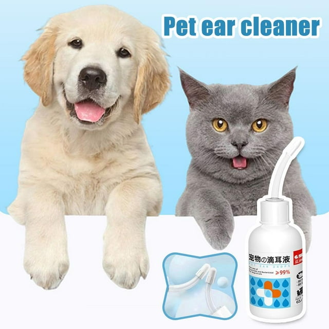 Clerance! Pet Dog Cat Ear Cleaner Itchy Natural Drops Yeast Mites 65 ml