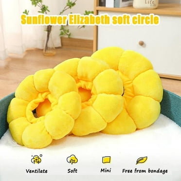 Clerance! Pets Antibite Recovery Collar Sunflower Soft Neck Cone For Dogs Cats Yellow G9
