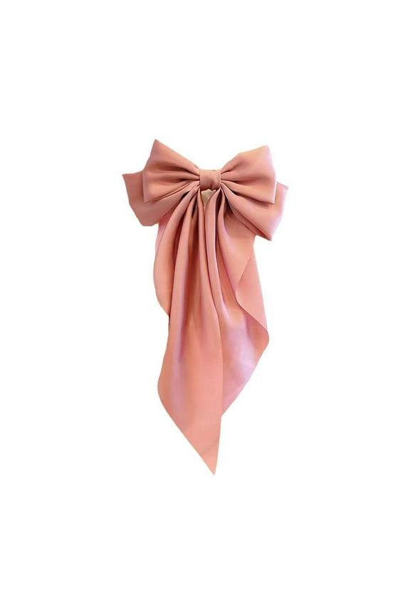 Clerance! Q-66 Pink Bow Ribbon Hairpin Bow Ribbon Hairpin Simple Retro Fabric Back Head Spring Clip Women'S Hair Accessories