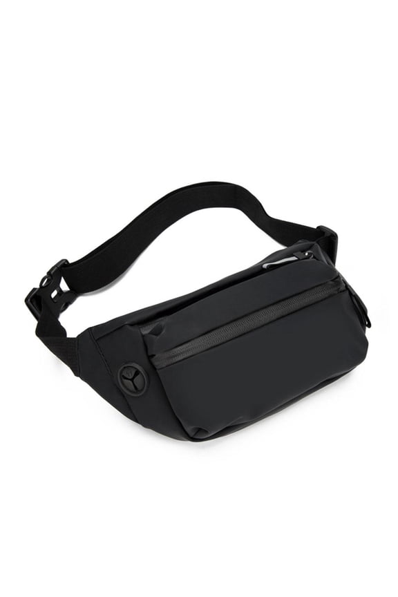 Clerance! Single Layer Ordinary Accessories Black Chest Bag Waterproof Men'S Waist Bag Leisure Outdoor Sports Shoulder Messenger Bag Fashion Korean Style Trendy Men'S Bag