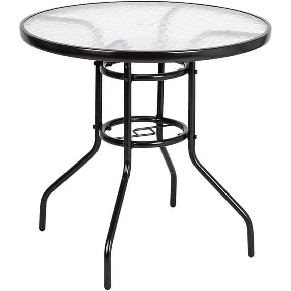 Single Sale Outdoor Dining Table Contemporary Round a Tile-Top Design with Heavy-Duty Frames 31''