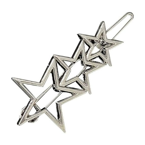 Clerance! Three Five-Pointed Star Japanese Y2k Hot Girl Metal Star Hairpin Sweet Cool Girl Hollow Five-Pointed Star Bangs Clip Love Clip Hair Accessories