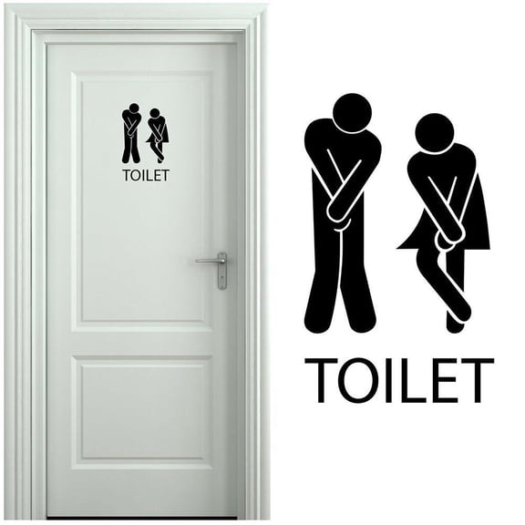 HPDL Wall Door Sticker impatient toilet bathroom funny wallart vinyl decal new