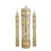 Clergy Church Supply Cross & Rings Wedding Candle Unity Set
