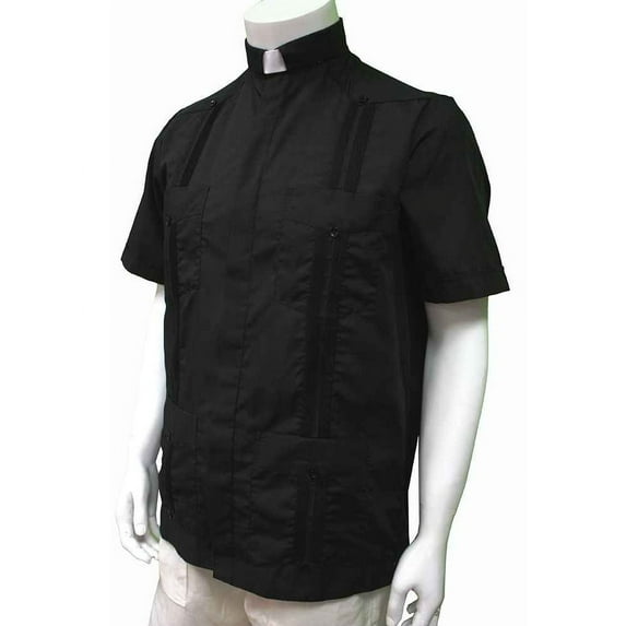 Clergy Guayabera Shirt SIZE:4X COLOR:BK