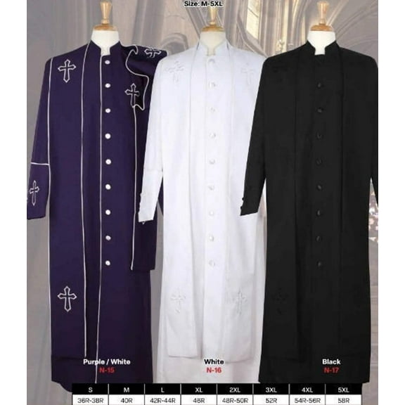 Clergy robe Men's Cassock Pastor Robe With Matching Stole