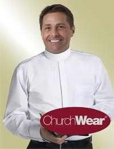 Murphy Robes Men's White Clergy Shirt - Long Sleeve With French Cuffs, Banded Collar (Collar Sold Separately)