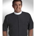thumbnail image 1 of Clerical Shirt-Short Sleeve Banded Collar-20 In-Black, 1 of 1
