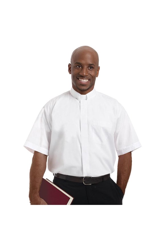 Clerical Shirt-Short Sleeve Tab Collar-16 In-White