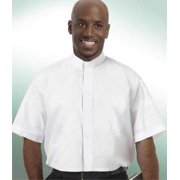 Clerical Shirt-Short Sleeve Tab Collar-17 In-White