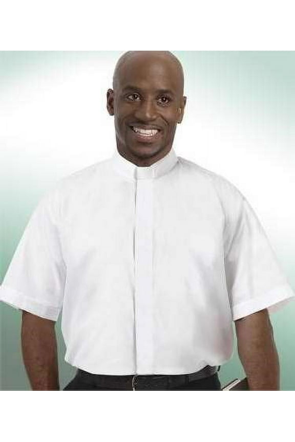 Clerical Shirt-Short Sleeve Tab Collar-18.5 In-White
