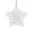 thumbnail image 1 of Clerk Gifts: This Is What An Awesome Clerk Looks Like, Star Ornament for Christmas, Funny Quote, Gifts from Friends, Gifts for Clerks, 1 of 4