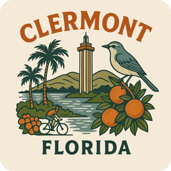 Clermont Florida Keepsakes Souvenir Vinyl Sticker – Destination Travel Keepsake Collectible (3-Inches Wide)