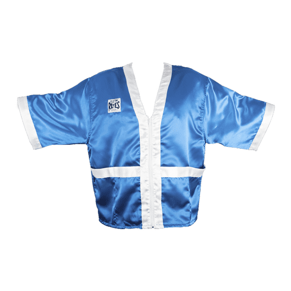 Cleto Reyes Boxing Trainers and Coaches Satin Corner Robe Competition Uniform Apparel for Men and Women, X-Large, Blue White
